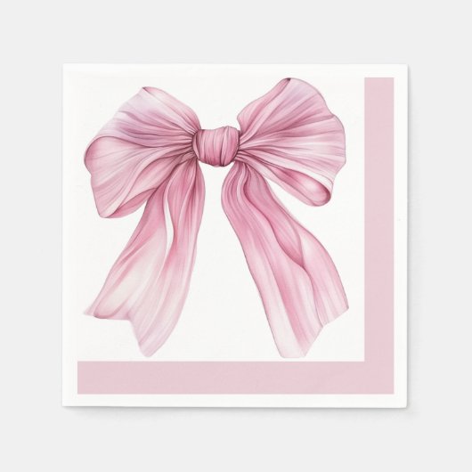 Sparkle Pink Coquette Bow Serviette (Vorderseite)