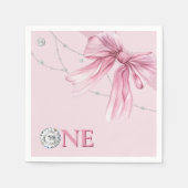 Sparkle Pink Coquette Bow Serviette (Vorderseite)