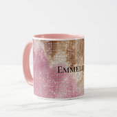 Sparkle Pink Cream Gold Cowgirl Cowhide Tasse (Vorderseite Links)