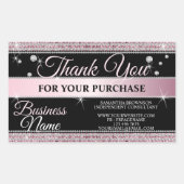 Sparkle Pink Diamond Juwelier Boutique Girly Rechteckiger Aufkleber (Vorderseite)