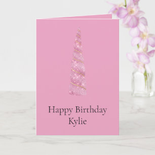 Sparkle Pink Girly Gold Glam Unicorn Geburtstag Karte
