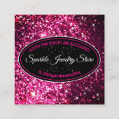 Sparkle Pink Glitz Glam Bling Quadratische Visitenkarte (Vorderseite)