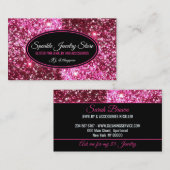 Sparkle Pink Glitz Glam Juwelier Visitenkarte (Vorne/Hinten)