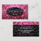 Sparkle Pink Glitz Glam Starlust Juwelier Visitenkarte (Vorne/Hinten)