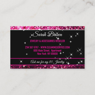 Sparkle Pink Glitz Glam Starlust Licht Visitenkarte