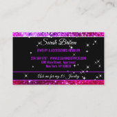 Sparkle Pink Glitz Glam Stars lila Schmuck Visitenkarte (Rückseite)