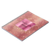 Sparkle Pink Gold Glam Glitzer Notizblock (Linke Seite)