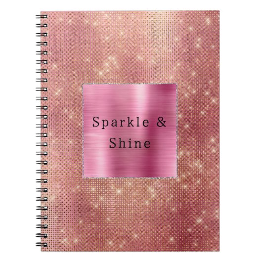 Sparkle Pink Gold Glam Glitzer Notizblock (Vorderseite)