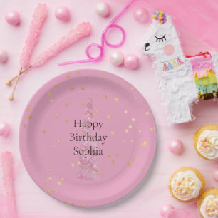 Sparkle Pink Gold Glam Stars Einhorn Geburtstag Pappteller
