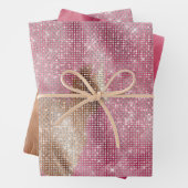Sparkle Pink Gold Südwest Imitats Cowhide Birthday Geschenkpapier Set (Beispiel)