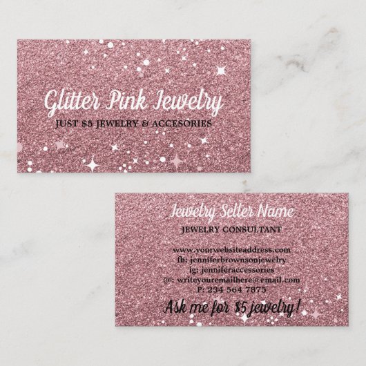 Sparkle Pink Juwelier Visitenkarte (Vorne/Hinten)