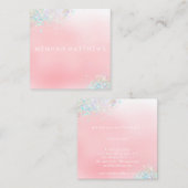 Sparkle Pink Makeup Artist Square Business Card Quadratische Visitenkarte (Vorne/Hinten)