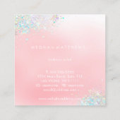 Sparkle Pink Makeup Artist Square Business Card Quadratische Visitenkarte (Rückseite)