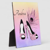 Sparkle Pink Pumps Extravagant Personalisiert Fotoplatte (Seite)