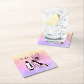 Sparkle Pink Pumps Extravagant Personalisiert Rechteckiger Pappuntersetzer (Vor Ort)