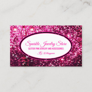 Sparkle Pink white Glitz Glam Starlust light Visitenkarte