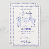 Sparkle & Pop! Editable Birthday Bash Invitation Einladung (Vorne/Hinten)