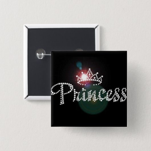 Sparkle Princess Crown Birthday, Custom Button (Vorne & Hinten)