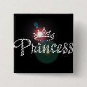 Sparkle Princess Crown Birthday, Custom Button (Vorderseite)