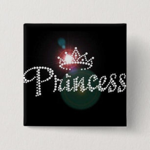 Sparkle Princess Crown Birthday, Custom Button