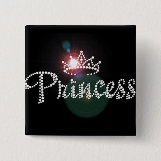 Sparkle Princess Crown Birthday, Custom Button (Vorderseite)
