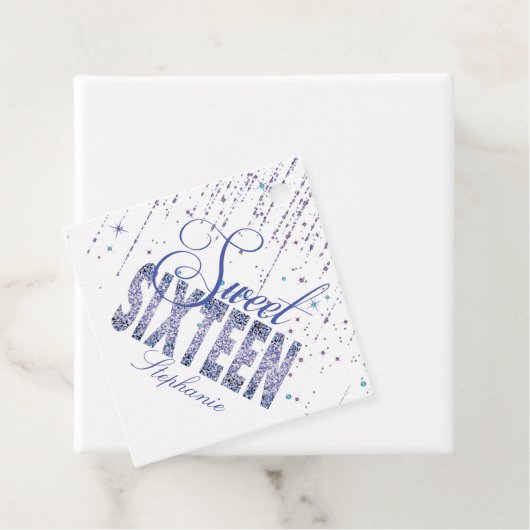 Sparkle Purple, Sweet 16 Geschenkanhänger (Beispiel)