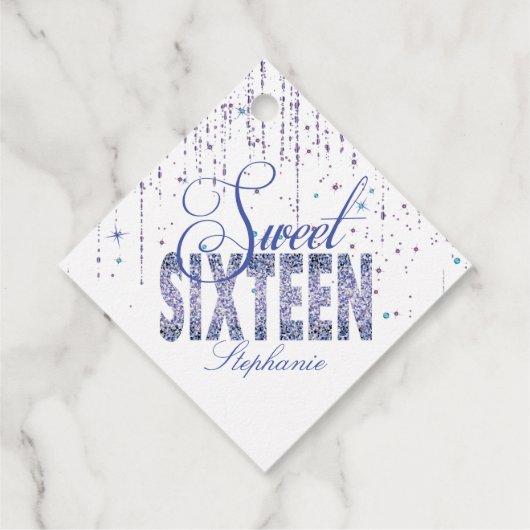 Sparkle Purple, Sweet 16 Geschenkanhänger (Rückseite)