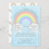 Sparkle Rainbow Drive-By-Baby-Dusche Einladung (Vorne/Hinten)