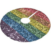 Sparkle Rainbow Glitzer Sequin Glam Trendy Polyester Weihnachtsbaumdecke (Schrägansicht)