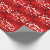 Sparkle Red Glitzer Reindeer Name Christmas Geschenkpapier (Ecke)