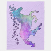 Sparkle Regenbogenfantasie unicorn Silhouette Fleecedecke (Vorderseite)