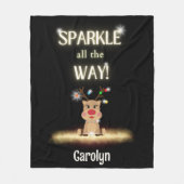 Sparkle Rentierweihnachtsfest Fleecedecke (Vorderseite)
