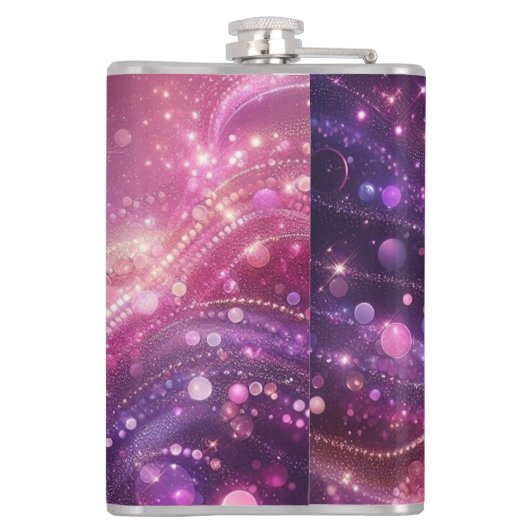 Sparkle rosa Flaske sagt gesegnet Flachmann (Rückseite)