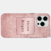 Sparkle Rose Gold Glam Brown Glitzer Case-Mate iPhone Hülle (Rückseite (Horizontal))