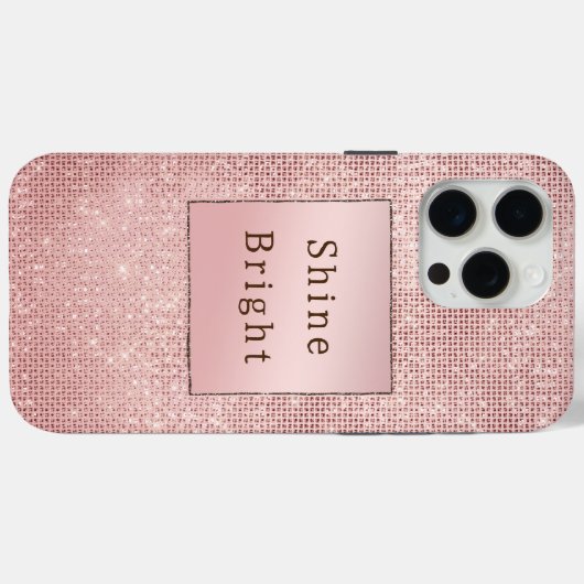 Sparkle Rose Gold Glam Brown Glitzer Case-Mate iPhone Hülle (Rückseite (Horizontal))