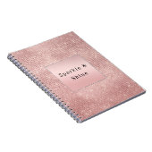 Sparkle Rose Gold Glam Brown Glitzer Notizblock (Rechte Seite)