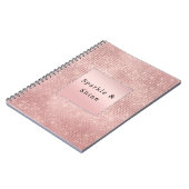 Sparkle Rose Gold Glam Brown Glitzer Notizblock (Linke Seite)