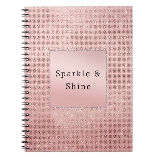 Sparkle Rose Gold Glam Brown Glitzer Notizblock (Vorderseite)