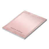 Sparkle Rose Gold Glam Brown Glitzer Notizblock (Rotiert)