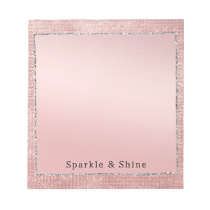 Sparkle Rose Gold Glam Brown Glitzer Notizblock
