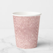 Sparkle Rose Gold Glam Brown Glitzer Pappbecher (Rückseite)