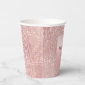 Sparkle Rose Gold Glam Brown Glitzer Pappbecher (Rechts)