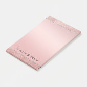 Sparkle Rose Gold Glam Brown Glitzer Post-it Klebezettel (angewinkelt)