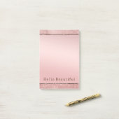 Sparkle Rose Gold Glam Brown Glitzer Post-it Klebezettel (Auf Schreibtisch)