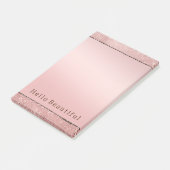 Sparkle Rose Gold Glam Brown Glitzer Post-it Klebezettel (angewinkelt)