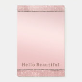Sparkle Rose Gold Glam Brown Glitzer Post-it Klebezettel (Vorderseite)