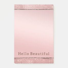 Sparkle Rose Gold Glam Brown Glitzer Post-it Klebezettel