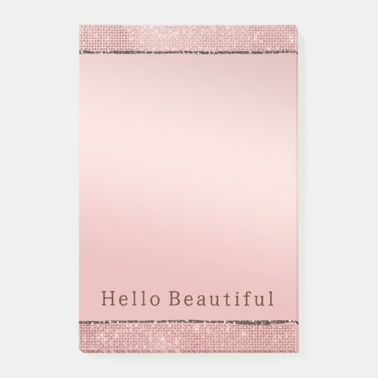 Sparkle Rose Gold Glam Brown Glitzer Post-it Klebezettel (Vorderseite)