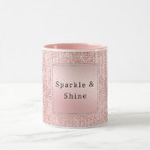 Sparkle Rose Gold Glam Brown Glitzer Tasse (Zentrum)