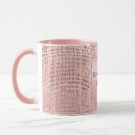 Sparkle Rose Gold Glam Brown Glitzer Tasse
